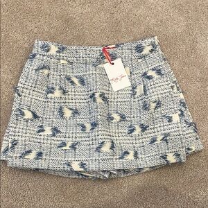 Retta Jane Blue and White Patterned Skorts